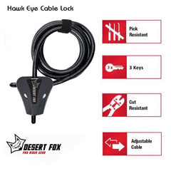 Desert Fox Hawkeye Motorcycle Luggage Cable Lock For Soft Luggage | Saddle bags