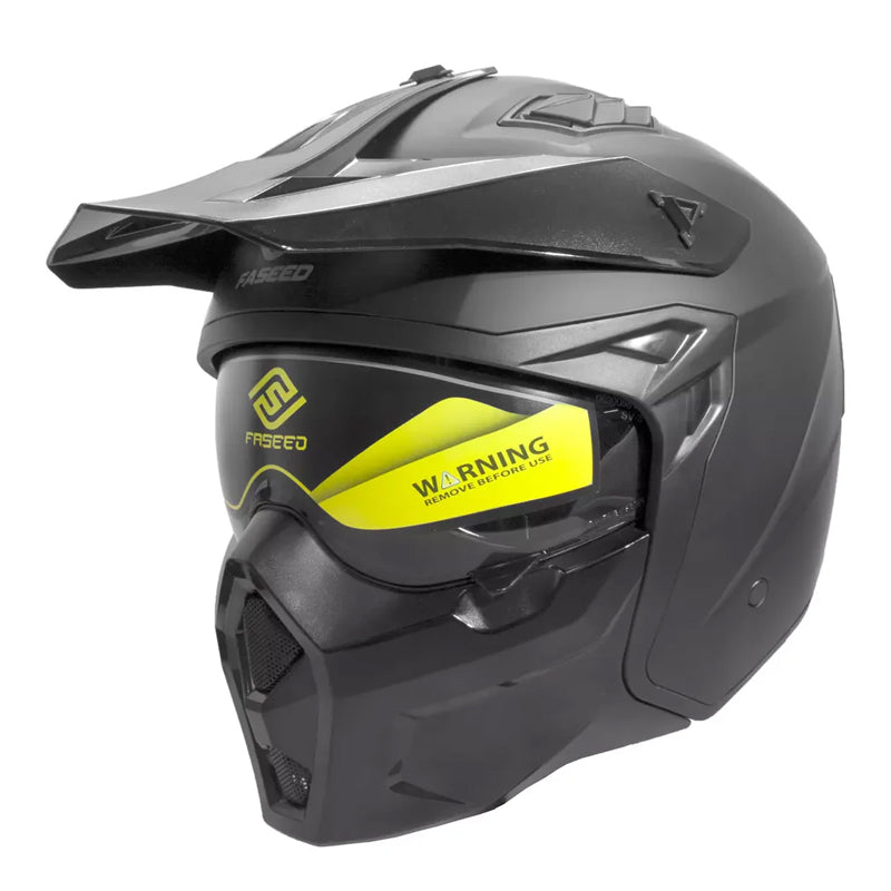 Faseed FS X1 Open | Closed Face Helmet | Black