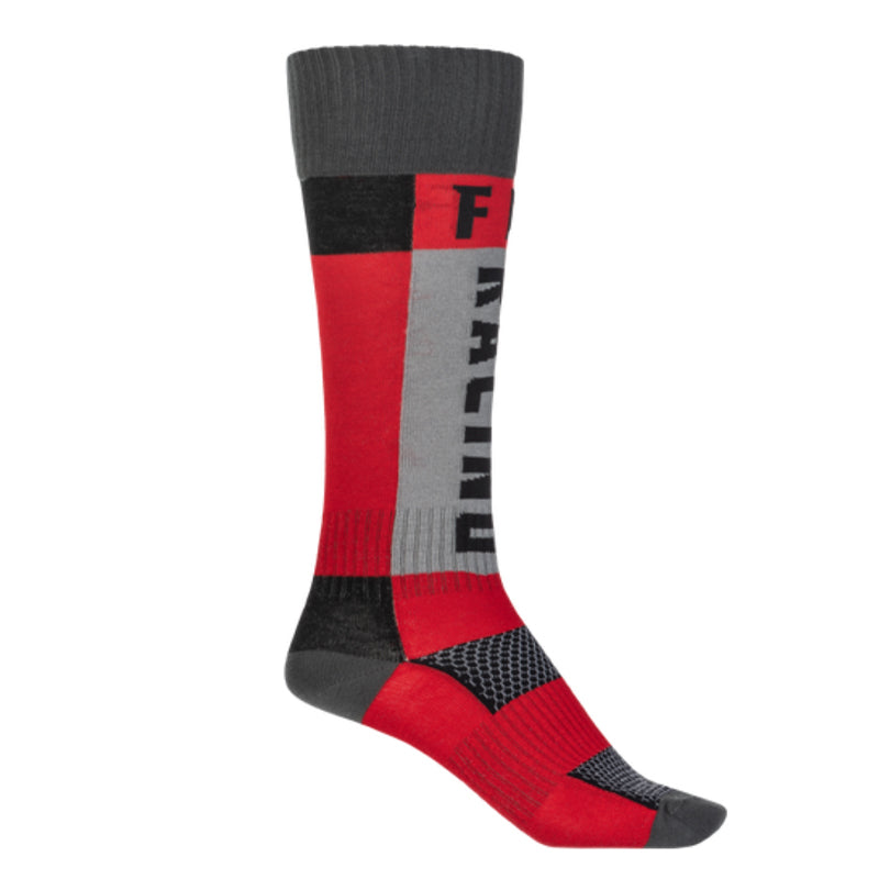 FLY MX Sock Thick Grey | Red