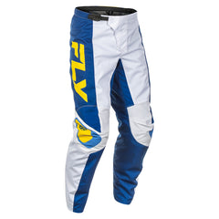 FLY F16 MX Pants White | Dark Blue | Yellow