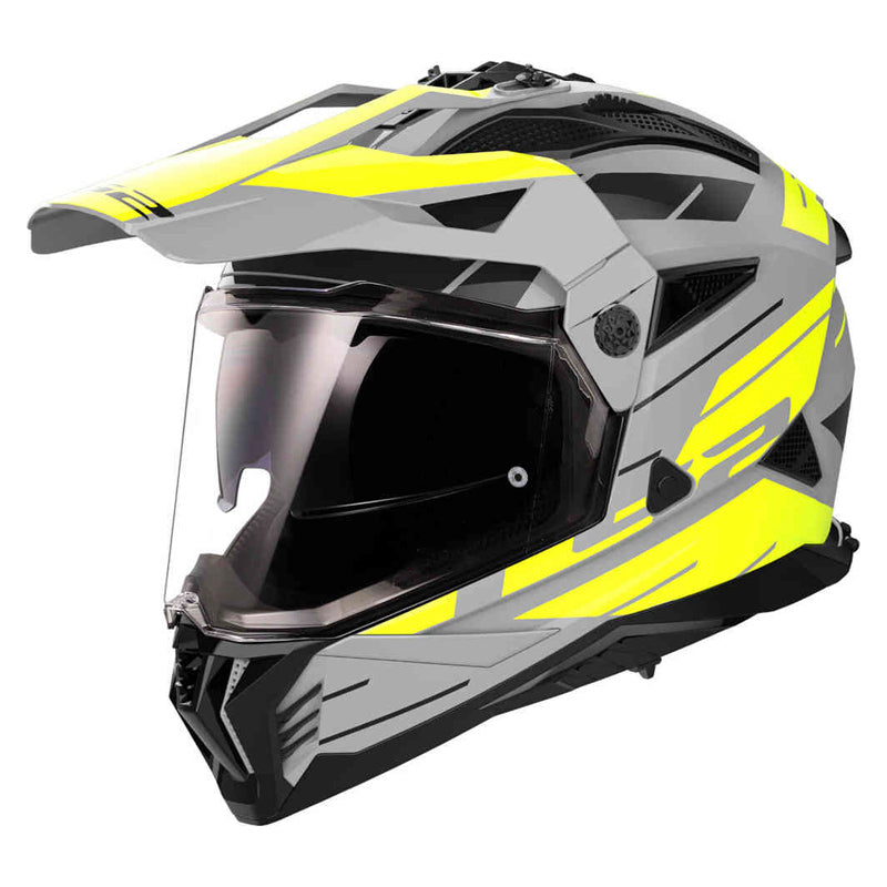 LS2 Pioneer 2 Adventure Helmet Grey | Hi Vis Yellow