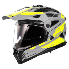 LS2 Pioneer 2 Adventure Helmet Grey | Hi Vis Yellow