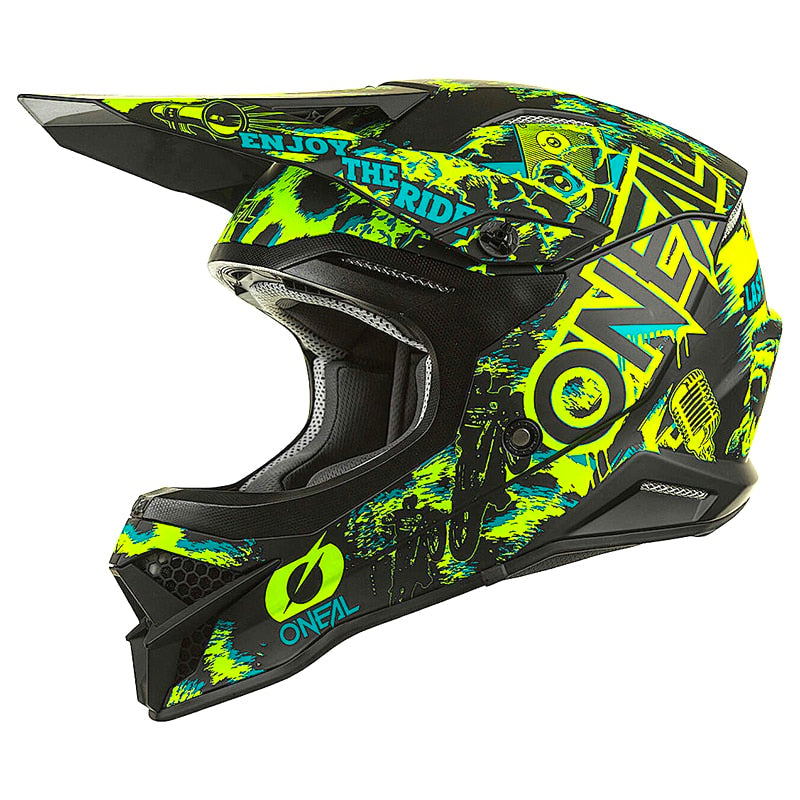 O Neal Series 3 Assault MX Helmet Black | Neon Yellow