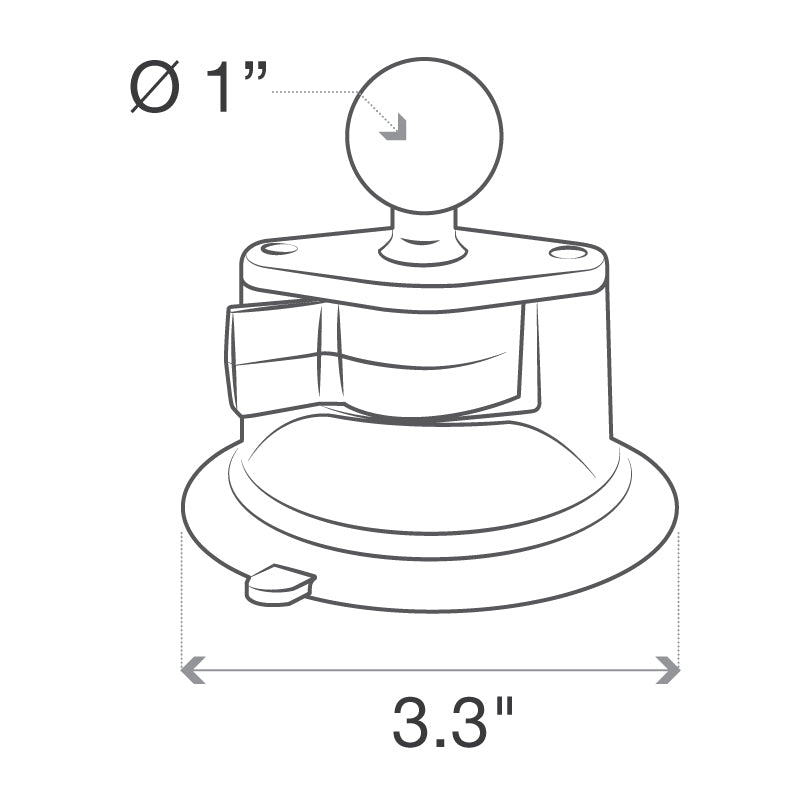 RAM® Twist-Lock™ Suction Cup Base with Ball