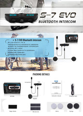 SCS - S7 EVO Bluetooth System With 100M Intercom