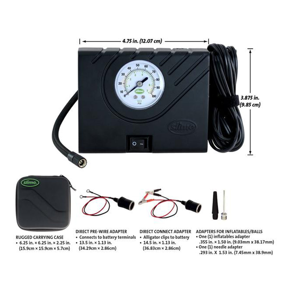 Slime Tyre Inflator With Integrated Guage