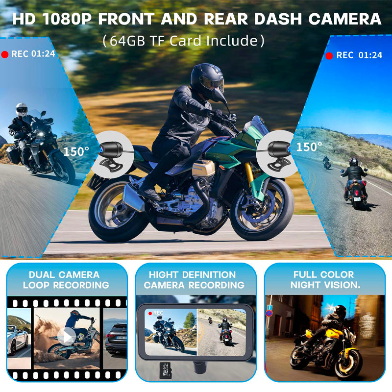 TT Audio Motorcycle Car Play 6.25" Screen With Front | Rear 1080p Cameras | TPMS | Includes Nav Mount For BMW