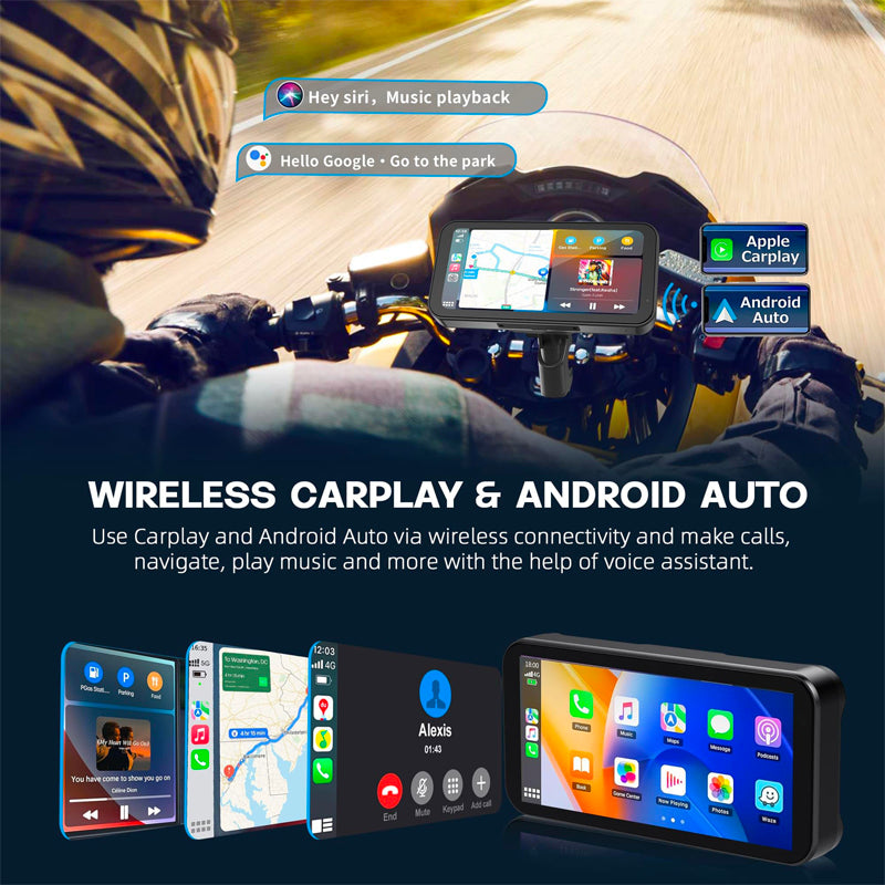 TT Audio Motorcycle Car Play 6.25" Screen With Front | Rear 1080p Cameras | TPMS | Includes Nav Mount For BMW