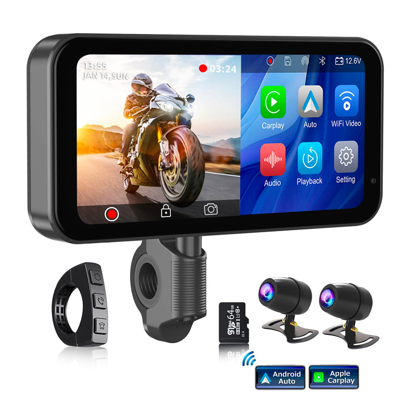 TT Audio Motorcycle Car Play 6.25" Screen With Front | Rear 1080p Cameras | TPMS | Includes Nav Mount For BMW